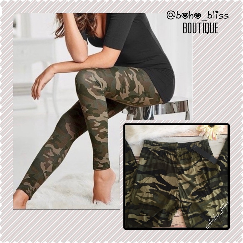 Camo Print Soft Stretch Leggings NEW
